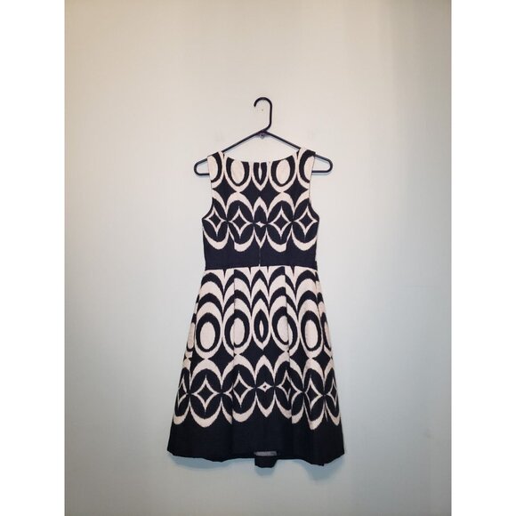 The Limited Womens 2 Mini Party Dress Sleeveless Blue Pleated Geo Fit and Flare - Picture 2 of 6
